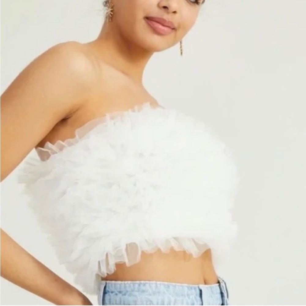Alter’d State Giselle Tulle Tube Top in White